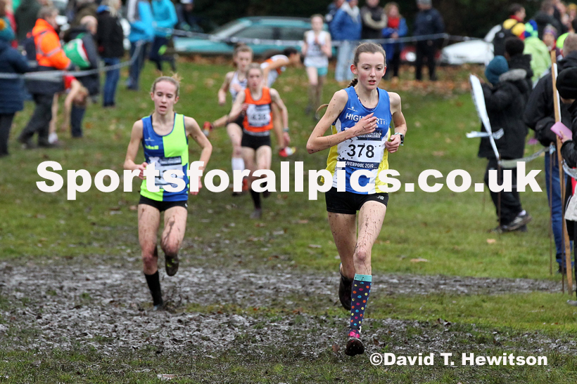 Girls under-15s, 2019 European Cross Country Trials and British Cross Challenge, Sefton Park, Liverpool.  Photo: David T. Hewitson/Sports for All Pics